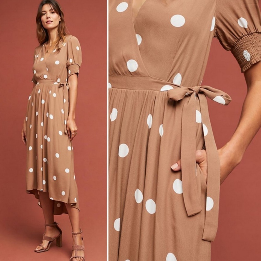 Maeve Bernice Polka Dot Wrap Dress